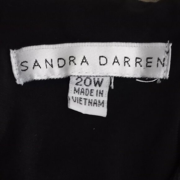 Sandra Darren Tan Black Floral Print Embellished Sleeveless Shift Dress - Picture 9 of 10